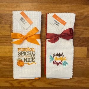 Fall Kitchen Dish Towels, Set of 2